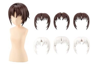 Kotobukiya Sousai Shojo Teien After School Short Wig Hair Type A White &amp; Chocolate Brown Model Kit