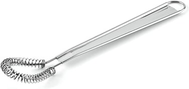 1Pc Silver Egg Beater Stainless Steel Mini Spring Coil Whisk Handheld Milk Frother Foamer Sauce Stirrer Blender Coffee Mixer Kitchen Egg Tools Whisks