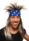 HandinHandCreations Mullet Rocker Spiky Wig with USA Bandana American Hippie Party Concert Costume Men and Women - One Size Fits All
