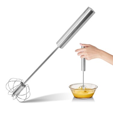 MIWOGA Stainless Steel Egg Whisk, Semi Automatic Whisk Blender for Kitchen, Versatile Tool for Egg Beater, Hand Push Whisk, Kitchen Utensil for Blending, Whisking, Beating &amp; Stirring (12 inch)