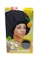 Qfitt Organic Argan + Shea Butter Olive Oil Super Jumbo Satin Bonnet #899 Black