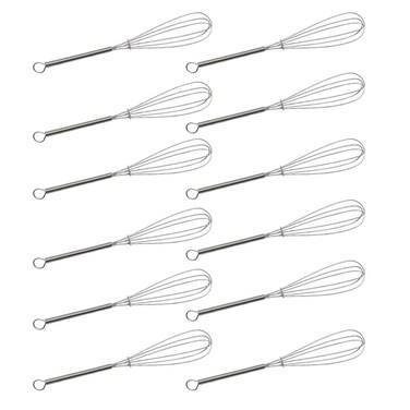 CHuangQi (Pack of 12) 7 inch Stainless Steel Whisk for Cooking, Blending, Whisking, Beating, Stirring, Balloon Whisk/Kitchen Whisk