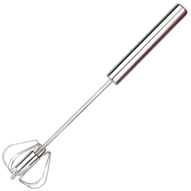 Push Down Rotary Whisk Blender Egg Whisk Hand Push Egg Beater Stainless Steel Eggbeater Semi-automatic Whisks for Making Cream ,Blending, Whisking, Beating (12 inch)