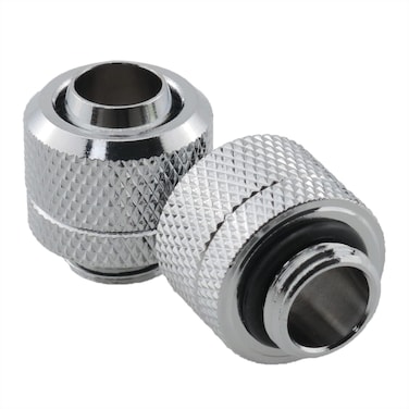 ZRM&amp;E 2Pcs G1/4inch to 3/8inch ID 1/2 OD Quick Tighten Compression Fitting for Soft Tubing, PC Water Cooling System Tube Connectors, Silver