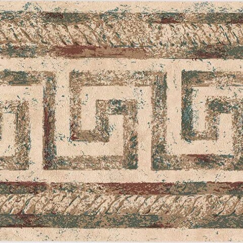 CONCORD WALLCOVERINGS &acirc;&bdquo;&cent; Vintage Wallpaper Border Featuring Ancient Greek Architectural Pattern, Colors Beige Brown, Size 7 Inches by 15 Feet 777B2206