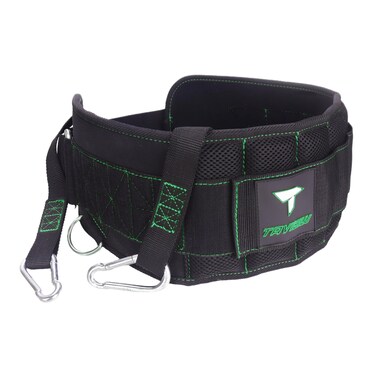 Heavy Duty Workout Dip Belt for Pullups, Sled Pull Attachment, Gym, Fitness, Training, Strength and Weightlifting (Black&amp;Green)