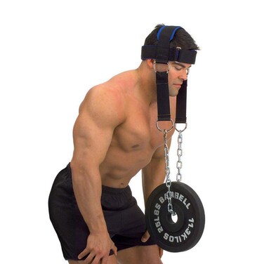 YCYU Padded Neck Training Head Harness with Chain Weight Lifting Chin &amp; Head Neck Exerciser Straps Gym Bodbuilding Equipment for Stronger Neck