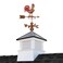 18" Square Manchester Vinyl Cupola with Black Aluminum roof and Copper Bantam Red Rooster Weathervane by Good Directions