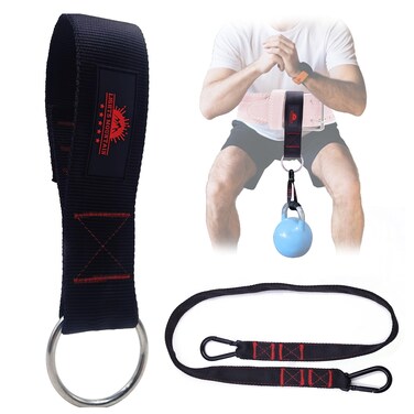 Weightlifting Belt Dip Belt Attachment, Double-Layered Webbing Strap and Connecting Strap with Carabiners&iuml;&frac14;&OElig;Weight lifting for dips and pull-ups