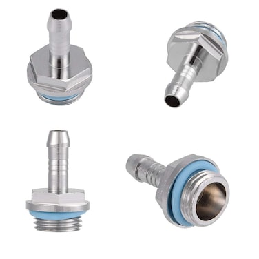 6 PCS G1/4 Thread PC Water Cooling Barb Fitting Connector, Two-Touch Fitting Tube for Computer Water Cooling System(9mm)