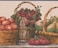 Fruit and Berry Baskets on Kitchen Table Beige Wallpaper Border Retro Design, Roll 15' x 9''