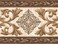 Dundee Deco DDAZBD9103 Peel and Stick Wallpaper Border - Damask Gold Brown Scrolls Wall Border Retro Design, 15 ft x 7 in (4.57m x 17.78cm), Self Adhesive
