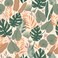 EPPKILY Green/Orange Leaf Wallpaper Peel and Stick Tropical Wallpaper Palm Wallpaper Botanical Wallpaper Decorative Paper for Bedroom Living Room Shelves Fern Wallpaper Bohemian Wallpaper 17.5"x102