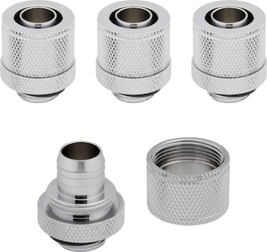 Corsair Hydro X Series XF Compression 10/13mm (3/8&acirc;&euro; / 1/2&acirc;&euro;) ID/OD Fitting Four Pack &acirc;&euro;&rdquo; Chrome