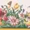 CONCORD WALLCOVERINGS &acirc;&bdquo;&cent; Pretty Floral Theme Wallpaper Border Featuring Garden Flowers Leaves Butterfly, Colors Red Cream Green Yellow Lavender Pink Purple, Size 8.375 inches by 15 feet KR75125B