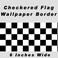 Checkered Flag Cars Wallpaper Border-6 Inch (No Edge)