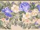 Dundee Deco DDAZBD9130 Peel and Stick Wallpaper Border - Floral Violet Green Flowers and Leaves Wall Border Retro Design, 15 ft x 7 in (4.57m x 17.78cm), Self Adhesive