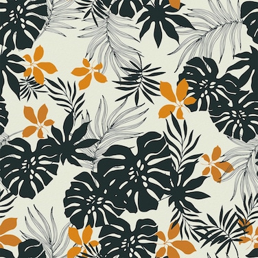 EPPKILY Black Leaf Wallpaper Tropical Peel and Stick Wallpaper Palm Leaf Wallpaper Botanical Wallpaper Floral Wallpaper Peel and Stick Boho Wallpaper for Bathroom Cabinet Vinyl Wrap Decor 17.5"x102