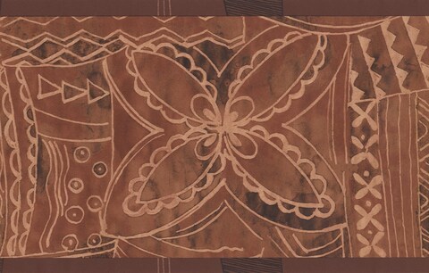 Brown Beige Abstract Wallpaper Border Geometric Design, Roll 15&#39; x 7&#39;&#39;