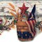 CONCORD WALLCOVERINGS &acirc;&bdquo;&cent; Country Wallpaper Border American Flag Birdhouse Heart Angels for Dining Area Living Room Social Room, White Blue Red Brown, 15 Ft by 7 in AAI08121B
