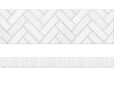 Modern Farmhouse White Herringbone Straight Border Trim