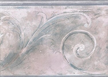 Blue Pink White Stone Swirl Molding Wallpaper Border