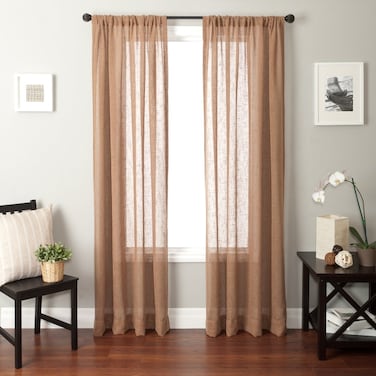 Softline Louvre Open Weave Window Sheer/Panel/Curtain/Drape/Treatment, Almond, 55" x 108
