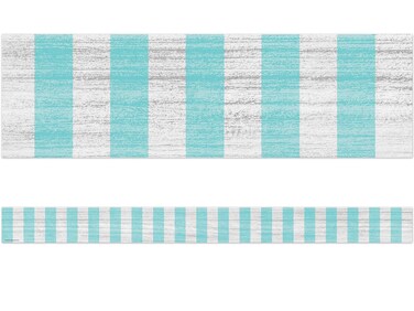 Teacher Created Resources Vintage Blue Stripes Straight Border Trim (TCR8702)