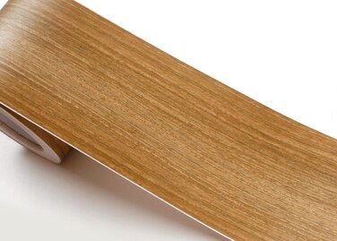 ROSEROSA Peel &amp; Stick Premium Wood Border Sticker Self-Adhesive Wallpaper Noce Wood (KW054B : 3.93 inch X 16.40 feet)