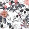 17.32&quot;x118&quot; Skull Peel and Stick Wallpaper Pink Sugar Skull Flora Gothic Wallpaper Vinyl Removable Self Adhesive Wallpapers for Bedroom Wall Halloween Decorations