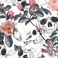 17.32"x118" Skull Peel and Stick Wallpaper Pink Sugar Skull Flora Gothic Wallpaper Vinyl Removable Self Adhesive Wallpapers for Bedroom Wall Halloween Decorations