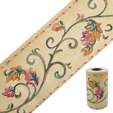 LoveFaye Leaf Vine Wallpaper Border Roll Self-Adhesive Wall Borders Home Kitchen Bathroom Bedroom Decoration