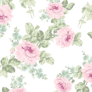 Graham &amp; Brown Shabby Chic by Rachel Ashwell Royal Bouquet Pink Wallpaper