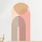 Kanworse Arch Wall Decal Mid Century Modern Abstract Art Print Geometric Organic Shape Peel and Stick Wallpaper Self-Adhesive Removable Sticker Mural Decor for Living Room Bedroom Nursery, 36&#39;&#39;x72&#39;&#39;