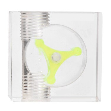 G1/4 Water Cooler Meter Indicator,3 Impeller Water Cooler Meter Indicator for PC Water Cooling System G1/4 Thread, Adhesive sealing, easy to install and use(Quadrate 2 Ways)