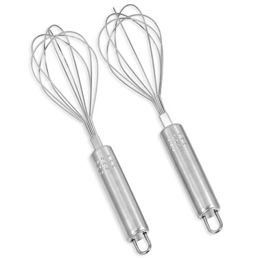 Simpli-Magic Cooking Utensils Stainless Steel, 2 Pack Bundle, Egg Beater, Whisk