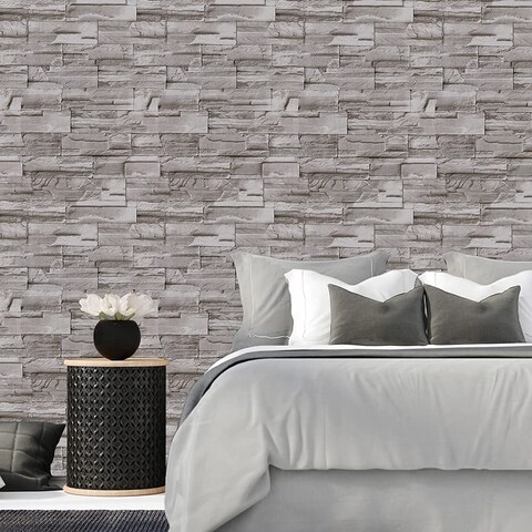 QIMAY 17.7&quot;X78.7&quot;Brick Stone Wallpaper Peel and Stick Textured Brick Self Adhesive Removable Wallpaper Home Decor Vinyl Film Wall Covering Roll
