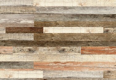 Ideal D&Atilde;&copy;cor WG5191-4P-1 Wooden Shade of Red Wall Mural, Neutral