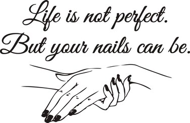 Window Vinyl Decal Nail Salon Quote Wall Sticker Nail Art Polish Wall Mural Beauty Salon Decoration Manicure Vinyl Art AY1089 (57X37CM, Black)