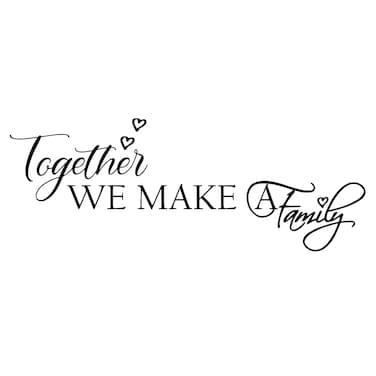 Together We Make A Family - Wall Art Decal Letters Decoration Bedroom Quotes Words Carved Pure Black Vinyl Motto D&Atilde;&copy;cor Stickers
