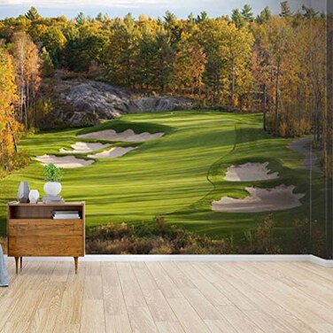 Kanworse Fall Golf Scenic of The Muskoka Region in Ontario Canvas Print Wallpaper Wall Mural Self Adhesive Peel &amp; Stick Wallpaper Home Craft Wall Decal Wall Poster Sticker for Living Room