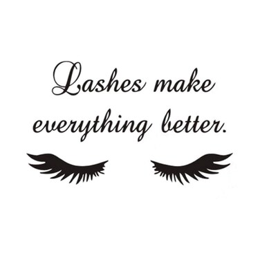 BooDecal Wall Decals Quote Lashes Make Everything Better Eyelashes Wall Decals Eyelashes Wall Mural Art Decor Sticker Makeup Wall Decal Girls Eyelashes Beauty Salon Decoration Makeup Wall Sticker