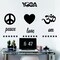 ANFRJJI Peace Love Om Wall Decals - Vinyl Wall Stickers with Yoga Symbol and Inspirational Quote - Removable PVC Wall Decor for Yoga Room, Living Room, Study Room -Effect 28&quot;x42&quot;inch (black-JWH219)