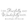 I AM Fearfully and Wonderfully Made Psalm 139:14 Vinyl Wall Decal Bible Scripture Inspirational Quotes Wall Art Religious D&Atilde;&copy;cor