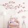 DECOWALL SG-2117 Pink Blossom Flower Wall Stickers Birds Magnolia Brunch Decals Removable for Nursery Bedroom Living Room Art Home Decor Mural Decoration