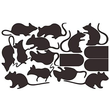 BooDecal DIY Rats Mice Doors Sets of 15 Vinyl Lettering Decals Home Decor Wall Murals Decals Stickers for Halloween