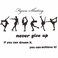ANFRJJI Figure Skating Wall Decal with 6 Girls Skater Stickers and Never Give Up Quote - Ice Skating Wall Art for Sports Bedroom - Removable PVC Vinyl Mural - Effect 40x29 inch JWH171 (Black)