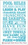 Wall Decor Plus More WDPM2900 Pool Rules Subway Art Phrases and Quotes Wall Decal Sticker, 23x13-Inch, Geyser Blue