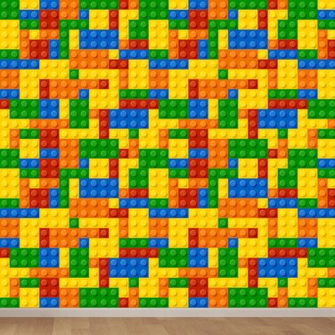 e-Graphic Design Inc Peel and Stick Wallpaper, Playroom Blocks Theme Wallpaper Mural for Interior Design, Decor You Walls for Any Occasion (R11) Wide 24"x 96" Height