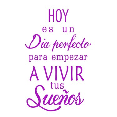 BooDecal Spanish Quote Wall Decals Hoy ES Un Dia Empezar a Vivir Tus Suenos Peel and Stick Wall Stickers for Bedroom Living Room Purple 16 inches x 23 inches
